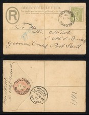Capa de Ceilão 1899 Egito Alemanha Cônsul Porto Said QV 10c+15c Carta Registrada comprar usado  Enviando para Brazil