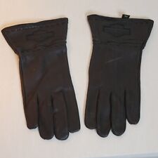 Guantes de montar Harley Davidson XL de colección cuero negro barra y escudo guantelete segunda mano  Embacar hacia Argentina