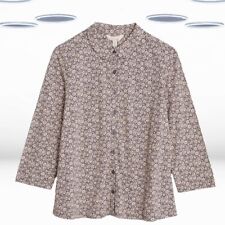 Camisa feminina Ex Seasalt de algodão estampada com botões em cinza floral comprar usado  Enviando para Brazil