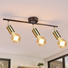 Lampa sufitowa CBJKTX 3-płomieniowa E27 Vintage czarno-złota obrotowa na sprzedaż  PL