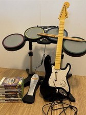 Pacote Band Hero Guitar Hero Xbox 360 - Bateria e guitarra com fio + 11 jogos TESTADOS ✅ comprar usado  Enviando para Brazil