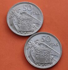 2 Monedas @ESTRELLA TRUCADA@ 50 PESETAS 1957 * 72 + 74 REPRODUCCIÓN España 1974, usado comprar usado  Enviando para Brazil