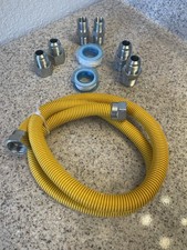 Usado, Kit de linha de gás flexível 48" para secador, fogão, fogão, secador a gás de aço inoxidável Con comprar usado  Enviando para Brazil