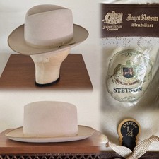 Vestido ocidental 1950 Stetson Royal Stratoliner 7 1/4 chapéu Fedora vintage anos 50 comprar usado Vestido ocidental 1950 Stetson Royal Stratoliner 7 1/4 chapéu Fedora vintage anos 50 comprar usado  Enviando para Brazil