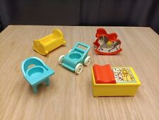 5 carrinho de bebê vintage Fisher Price Little People berço cadeira alta cavalo de balanço comprar usado  Enviando para Brazil