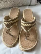Gold beige wedge for sale  NORWICH