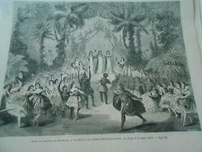 Gravure 1863 théatre d'occasion  La Verpillière