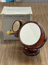 Espelho cosmético retrô vintage dos anos 80 com suporte de bola de algodão marrom redondo bola vaidade parede comprar usado  Enviando para Brazil