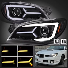 Preto Compatível com 2006-2007 Subaru Impreza WRX STI Projetor Faróis LED Sequencial, usado comprar usado  Enviando para Brazil