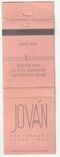 Matchbook cover jovan d'occasion  Expédié en Belgium