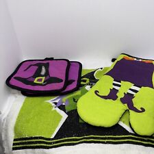 Porta-panelas de cozinha Halloween tema bruxa toalha de mão 4 peças comprar usado  Enviando para Brazil
