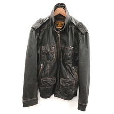 Superdry distressed leather for sale  ROMFORD