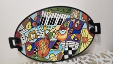 Placa grande decorativa musical pintada à mão por Studio Designworks 18” x 11,5” comprar usado  Enviando para Brazil