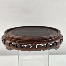 6 7/8" vaso redondo asiático oriental marrom madeira vaso suporte base de exibição comprar usado  Enviando para Brazil