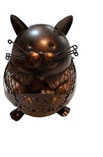 Gaiola de metal gordo marrom gato caprichoso vinho novidade suporte de cortiça decoração funcional, usado comprar usado  Enviando para Brazil