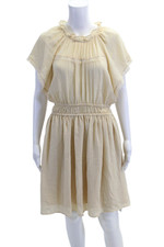 Vestido Current Air Feminino Acabamento em Crochê Manga Curta Linha A Bege Tamanho Médio comprar usado  Enviando para Brazil