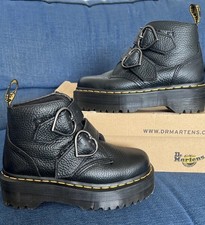 Botas robustas Dr Martens Devon coração couro preto plataforma quad Reino Unido 4 UE 37 comprar usado  Enviando para Brazil