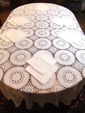 Serviço de mesa 12 configurações de lugar 2m60 x 1m70 em linha de linho bordado e renda comprar usado  Enviando para Brazil