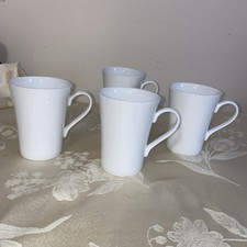 Conjunto de canecas de café Mikasa Lausanne 4 1/2" todo branco osso liso porcelana 4 novas comprar usado  Enviando para Brazil