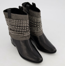 Botas de tornozelo SCHUTZ Bota Malha Gunmetal cravejadas de malha preta - Reino Unido 5/UE 38 comprar usado  Enviando para Brazil