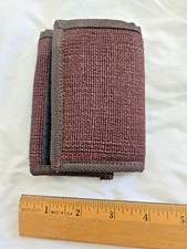 Carteira tripla marrom RFID blindada natural fibra de abacá grande com bolsos com zíper comprar usado  Enviando para Brazil