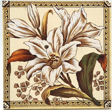 Lareira vitoriana azulejo dia lírios design por The Decorative Art Tile Co 1889 A1 comprar usado  Enviando para Brazil