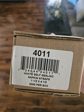 (9 caixas, 18000 no total) 2.000 #4011 TIRAS DE GUARDANAPO AUTO-SELANTES BRANCAS, 1,5" X 4,5" comprar usado  Enviando para Brazil