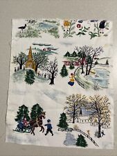 Grandma moses barkcloth for sale  John Day