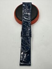Cinturino vero coccodrillo blu zaffiro piatto elegante senza cuciture mm20/18, używany na sprzedaż  Wysyłka do Poland