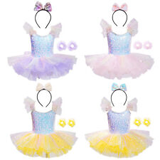 Vestido infantil feminino dança performance roupa de dança lantejoulas saia tutu tule bailarina comprar usado  Enviando para Brazil