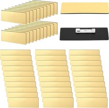 50 peças crachá etiqueta com nome em branco 1 x 3 broche de ouro escovado cantos redondos faça você mesmo  comprar usado  Enviando para Brazil