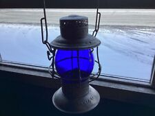LANTERNA FERROVIÁRIA VINTAGE ADLAKE SANTA FE FUNDO DO SINO COM GLOBO AZUL COBALTO SEM MARCA comprar usado  Enviando para Brazil