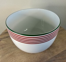 Tigela de mistura média listrada de férias CRATE AND BARREL diâmetro 10". Floco de neve X 6,5"H., usado comprar usado  Enviando para Brazil