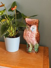 Jarro Majólica Coruja Earley Século XIX Estatueta de Porcelana Vaso Feito à Mão Vintage   comprar usado  Enviando para Brazil
