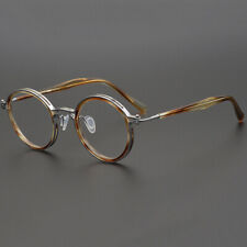 Armações de óculos redondas retrô feitas à mão designer italiano titânio + acetato comprar usado  Enviando para Brazil