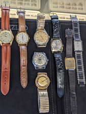 Lote de 8 relógios vintage ouro Orient Seiko Timex automático masculino como está reparo, usado comprar usado  Enviando para Brazil