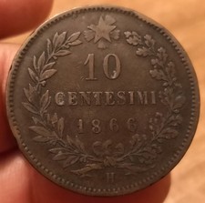 Moneta centesimi 1866 usato  Olbia