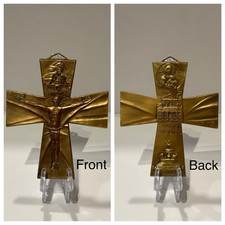 Crucifixo raro Angelo Grilli Jubileu 2000 bronze dourado versão Santa Maria comprar usado  Enviando para Brazil
