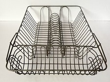 Usado, Antigo, PRIMEIRO, Primitivo Metal Galvanizado Arame Pia Prato Rack Bandeja Secador Suporte comprar usado  Enviando para Brazil