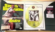 Usado, ANDRE AGASSI Assinado Esportivo Ilustrado e Impressão Colorida 8 X 11 na Pasta MGM JSA comprar usado  Enviando para Brazil
