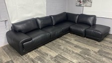 Black leather corner for sale  SHEFFIELD