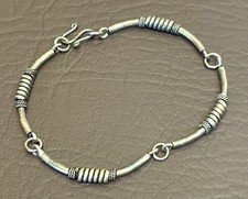 Pulseira étnica vintage BALI 925 prata esterlina com elos embrulhados em fio, usado comprar usado  Enviando para Brazil