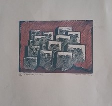 Mino maccari. litografia usato  Italia