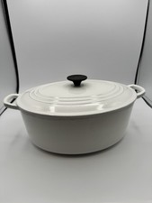 Forno holandês clássico Le Creuset #31 esmalte de ferro fundido branco oval francês comprar usado  Enviando para Brazil