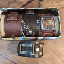 Raro Vintage Fossil JR-9007 Relógio Analógico - Prata e Marrom com 4 Pulseiras de Couro  comprar usado  Enviando para Brazil