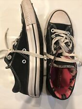 CONVERSE BLACK ALL STAR Chuck Taylor Masculino 5 Feminino 7 Preto com Cadarço Top Baixo CLÁSSICO comprar usado  Enviando para Brazil