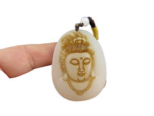 China jade antiguo, jade Hetian, coleccionables, raro guanina y cabeza, colgantes M468 segunda mano  Embacar hacia Mexico