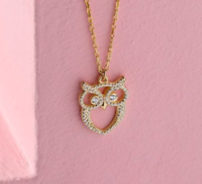 Pingente feminino de coruja noturna incrível diamante real natural em ouro amarelo 10K comprar usado  Enviando para Brazil