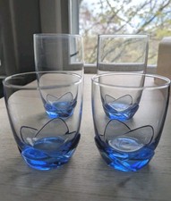 Juego de vasos de tulipán azul italiano (4) ¡únicos y hermosos! segunda mano  Embacar hacia Mexico