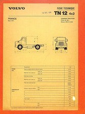 VOLVO TRUCKS / TYPE TN 12 4X2  / TRACTEUR / FICHE TECHNIQUE DE 1976 comprar usado  Enviando para Brazil